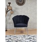 Tekli Krom Kaplama Tel Ayak Papatya Çay Seti Koltuk Tekli Berjer , Balkon, Salon, Ofis, Cafe Koltuk Siyah Renk Tek Ebat Beden