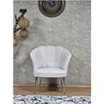 Tekli Papatya Çay Seti Koltuk Krom Sivriltme Ayak, Balkon, Salon, Ofis, Koltuk Takımı, Tekli Berjer Krem Renk Tek Ebat Beden