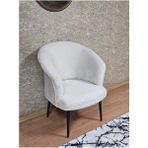 Tekli Teddy Siyah Boyalı Sivriltme Ayak Çay Seti Koltuk Tekli Berjer , Balkon, Salon, Ofis Krem Renk 40,5 Boyut/Ebat