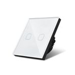Tekli Vavien Dokunmatik Işık Anahtarı Beyaz Cam Panel Nötrsüz 2 Way SK-A801-02