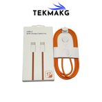 TEKMAKG iPhone 15 16 17 Pro Max Uyumlu 60W USB-C To USB-C Hızlı Şarj Kablosu 1m Turuncu