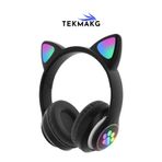 TEKMAKG STN-28 Kedi Kulaklı Kulaklık Kablosuz Bluetooth 5.0 Led Işıklı Çocuk Kulaklığı