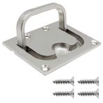 Tekne Gömme Kapak Kilidi, Paslanmaz Çelik Tekne Gömme Kapak Çekme Kolu Dolap Kaldırma Kolu 5 Sabitleme Vidalı, Gömme Halka Çekme Kolu, Deniz Yat için Tekne Kapağı Kolu (57 x 76 mm)