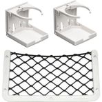 Tekne Karavan Seti 2 Adet Katlanır Bardaklık 1 Adet 32X17CM Eşya Taşıma Filesi Beyaz