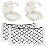 Tekne Karavan Seti Katlanır Bardaklık Oval ve Eşya Filesi 32X17CM - Beyaz