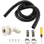 Tekne Sintine Tahliye Montaj Kiti 1-1/8 İnç ABS Plastik PVC Hortumlu Dikey veya Yakın Dikey Drenaj için (siyah)