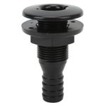 Tekne Through Hull Contor 3/4" ABS Plastik Hortum Kaplin Tahliye Çıkışı AryBlack Thru Gövde Bağlantısı, Tekne Aksesuarları Marine Legend Lavabo Tahliye (Siyah)
