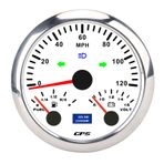 Tekne Voltaj Kalibresi, 85 Mm 3-3/8in 120 MPH 3'ü 1 Arada 3, Eğlence araç Ve Eğlence araç Kamyon Sinyali Için Yakıt Göstergesi Sinyali Ile (Beyaz kadran gümüş çerçeve cx8308)