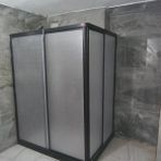 Teknesiz Duşakabin Siyah Profil Plastik Camlı ND427 - 70X80