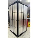 Teknesiz Kare Duşakabin Mika Plastik Camlı Karolaj Desenli - 100X100
