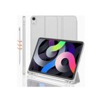 Teknetstore Apple Ipad 10. Nesil 10,9 İnç Ile Uyumlu Kılıf, Kalem Bölmeli, Uyku Modlu, Standlı, Silikon, Gri, A2757 A2777 A2696, iPad 10. Nesil