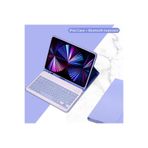 TEKNETSTORE Apple iPad Pro 11 inç 4. Nesil M2 2022 ile Uyumlu Bluetooth Klavyeli Kılıf, Kalem Bölmeli, Türkçe Klavye, Lila