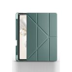 TEKNETSTORE Honor Pad 9 ile Uyumlu 12,1 İnç Tablet Kılıfı, Katlanır Kalemlikli Standlı Uyku Modlu Akıllı Kapak, Koyu Yeşil