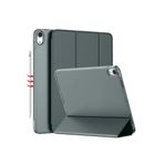 TEKNETSTORE iPad 10. Nesil 10.9 inç / 11. Nesil A16 11 inç ile Uyumlu Tablet Kılıfı, Ön Arka Tam Koruma, Standlı Katlanır, Uzay Grisi