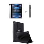 TEKNETSTORE iPad Pro 11 inç 4. Nesil M2 2022 ile Uyumlu 360° Dönen Standlı Tablet Kılıfı, Ekran Koruyucu ve Kalem Seti, Siyah