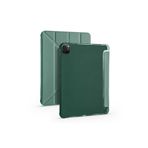 TEKNETSTORE iPad Pro 12.9 5. Nesil 2021 ile Uyumlu Premium Standlı Katlanabilir Kılıf, Kalemlikli, Koyu Yeşil