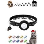 TEKNETSTORE Kedi Tasması Airtag Yuvalı Kilitli Güvenlik Aparatı Airtag Kılıfı ve Zil Boyun Tasması Gps - Siyah