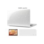 TEKNETSTORE Macbook Air 13.6 Inç M2 M3 M4 Çip A2681 A3113 A3240 Uyumlu Alt Üst Simli Kılıf Klavye Ekran Koruyucu