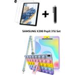 TEKNETSTORE Samsung Galaxy Tab A8 10.5 (2021) SM-X200 Uyumlu Popit Kılıf Çocuk Kılıfı Askılı Standlı 3'lü Set - Renkli