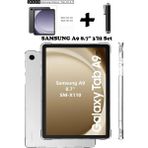 TEKNETSTORE Samsung Galaxy Tab A9 8.7 Inç Tablet Kılıfı Silikon Ekran Koruyucu Dokunmatik Kalem Seti - Şeffaf