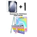 TEKNETSTORE Samsung Galaxy Tab A9 Plus 11 (2023) Sm-x210 Uyumlu Popit Çocuk Kılıf Askılı Stand Eğlenceli 3lü Set