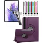 TEKNETSTORE Samsung Galaxy Tab S7 Fe SM-T737 / T736 / T733 / T730) 12.4 Inç Kılıf Tablet Kılıfı 3lü Set - Mor
