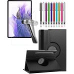 TEKNETSTORE Samsung Galaxy Tab S7 Fe SM-T737 / T736 / T733 / T730) 12.4 Inç Kılıf Tablet Kılıfı 3lü Set - Siyah