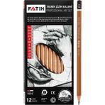 Teknik Çizim Kalemi 12 Li 1 Paket Fatih Dereceli Kalem Seti Profesyonel Set Eskiz Karakalem Yumuşak ve Sert Uçlu - Siyah - Standart