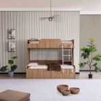 Teknik Genç Odası Compact Cadiz Ranza Üst 90*200-ALT 120*200 - 90 x 200 cm - Açık Kahverengi