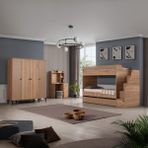 Teknik Genç Odası Rustik 4lü Complex Ranza Set - Açık Kahverengi - 90 x 109 cm