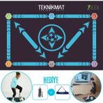 Teknik Mat Premium 160 Pro Futbol Eğitim Videosu Mavi Siyah - Kaydirmaz Çorap - Futbol Mati Hediyeli - Mavi - Siyah