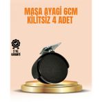 tekno 6 cm Kilitsiz Masa Ayağı Tekerleği 4’lü Set Çok Amaçlı 2026
