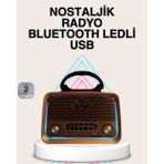 tekno Ahşap Nostaljik Radyo Bluetooth USB SD Kart Destekli 2026