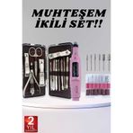 Tekno Free ucuztekno Elektrikli Manikür Pedikür Seti İkili Set 12 Parça Tırnak Bakımı Törpü Protez Çıkarma