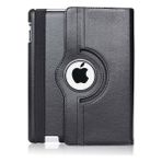 Tekno Grup Apple iPad 2 3 4 Kılıf Dönebilen Standlı Kapaklı Kılıf + Cam Ekran Koruyucu Siyah