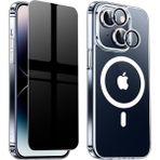 Tekno Grup Iphone 15 Plus Şeffaf Mika Magsafe Kılıf + Antistatik Hayalet Ekran Koruyucu + Kamera Koruyucu Gümüş