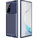 Tekno Grup Samsung Galaxy Note 20 Ultra Karbon Desenli Lux Negro Lacivert Tam Kaplayan Pet Ekran Koruyucu Silikon Cep Telefonu Kılıf