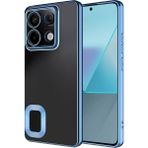 Tekno Grup Xiaomi Redmi Note 13 Pro 5g Kılıf Kamera Korumalı Logo Gösteren Omega Kapak + Cam Ekran Koruyucu - Mavi
