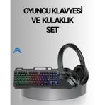 tekno Işıklı Oyuncu Klavye Mouse ve Bluetooth Kulaklık Seti Türkçe Q USB 2026