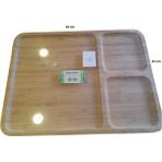Tekno İstanbul 3'lü Kare Bambu Sunum Tabağı 32*24*1.6cm