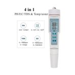 Tekno İstanbul Yeni 4 In 1 Ph/ec/tds Sıcaklık Ölçer Su Geçirmez Ph Ölçer LED Su Kalitesi Monitör Test Cihazı
