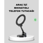 tekno Katlanır Manyetik Araç İçi Telefon Tutucu – 360° Dönebilen, MagSafe Uyumlu, Güçlü M