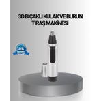 tekno Kişisel Burun ve Kulak Tıraş Makinesi 3D Kavisli Bıçak ve Kompakt Tasarım 2026