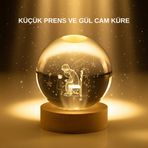 tekno Küçük Prens Cam Küre USB Işıklı Ahşap Standlı Büyük Boy 2026