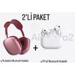 TEKNO Kulak Üstü ve Pro2 A Plus Kulak Içi Ios & Android Uyumlu Kablosuz Bluetooth Kulaklık Paketi - Kırmızı