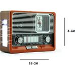 Tekno Mağazam Nostalji Radyo Bluetooth, Usb/sd/aux/fm Radyo Saatli Ahşap Nostalji Fenerli Müzik Kutusu