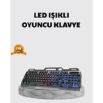 tekno Profesyonel Oyuncu Klavye Mouse Seti – RGB Işıklı, Türkçe Q, DPI Ayarlı, Dayanıklı G