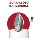 tekno Seramik Tabanlı Buharlı Ütü 2200W Dikey Ütüleme 300ml Kahverengi 2026