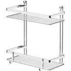 Tekno-tel 2 Katlı Lamineli Banyo Rafı Krom Renk 25x12x27 cm Su Tasarrufu Teknolojisi ile