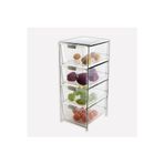 Tekno-Tel 26x39x66 cm Şeffaf 4 Katlı Plastik Sebzelik